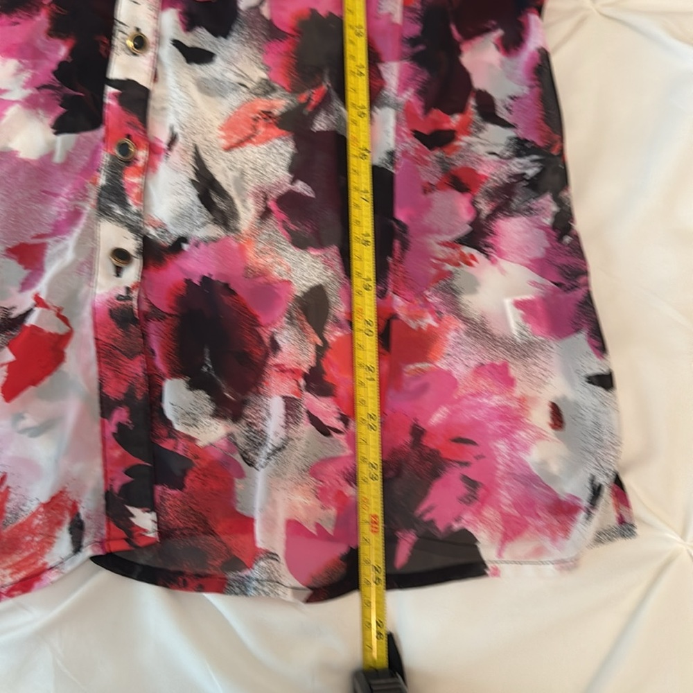 Tahari Multicolor Printed Ruffle Top Sleeveless Size XL - Picture 14 of 14